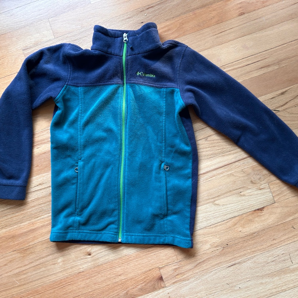 Columbia Navy and Green Fleece Jacket